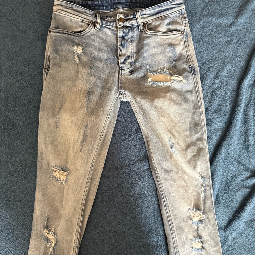 Men's Distressed Kusbi Blue denim